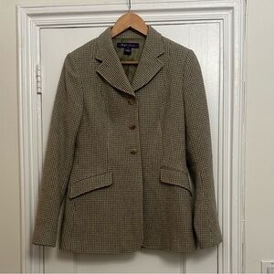 Ralph Lauren collection Beige and green Houndstooth riding jacket